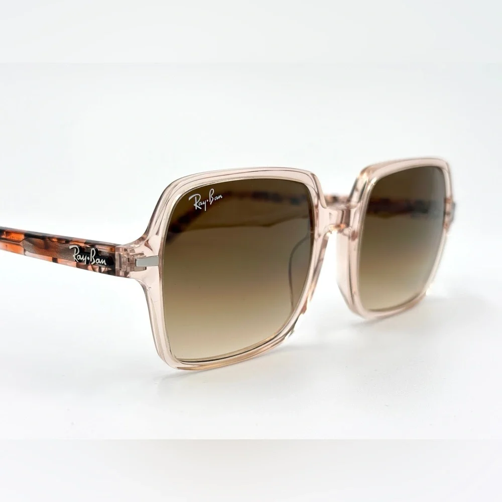 Ray-Ban 1281/51 Sunglasses transparent Brown Large Square Frame Rb1973 - Picture 12 of 12